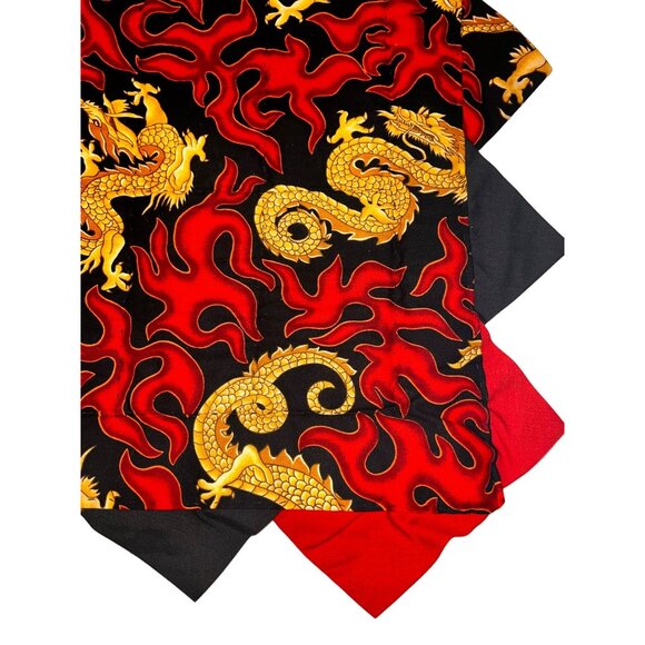 NEW Handmade Golden Dragon Quilt Flames Fire Cranston Print Hand Stitched 48x33" - Picture 7 of 11